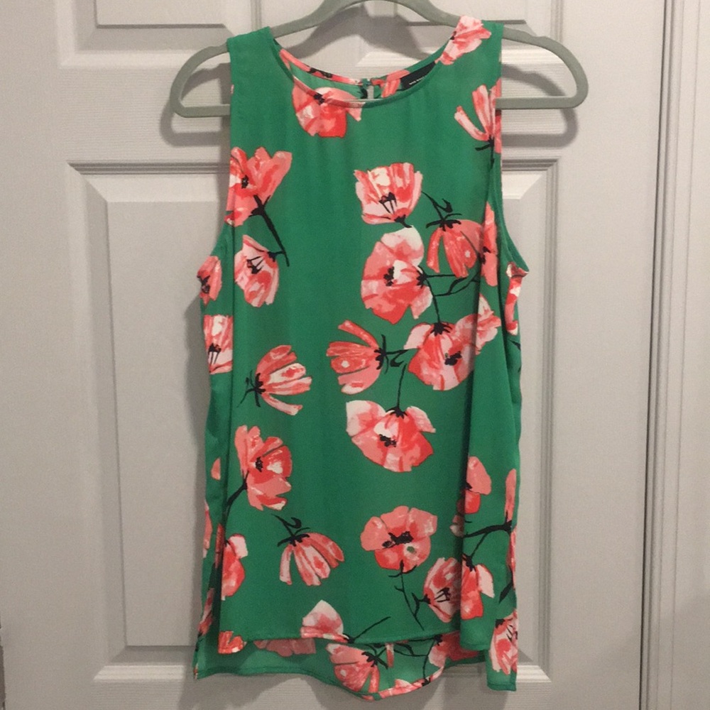 Green and Pink Floral Blouse